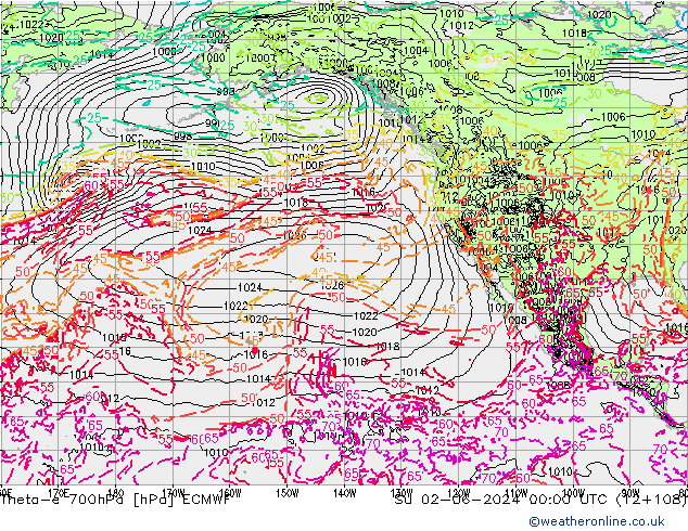 Theta-e 700hPa ECMWF zo 02.06.2024 00 UTC