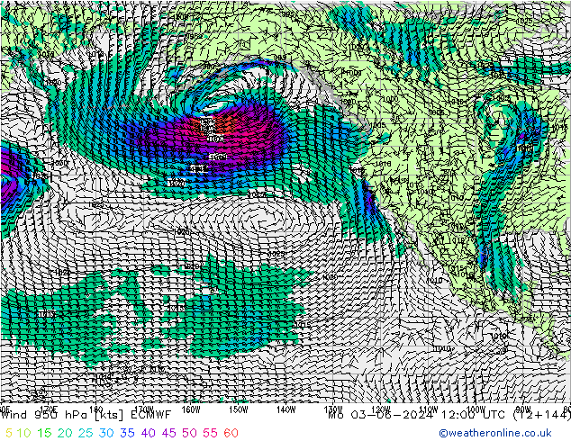 Wind 950 hPa ECMWF Mo 03.06.2024 12 UTC