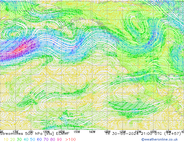 Streamlines 500 hPa ECMWF Th 30.05.2024 21 UTC