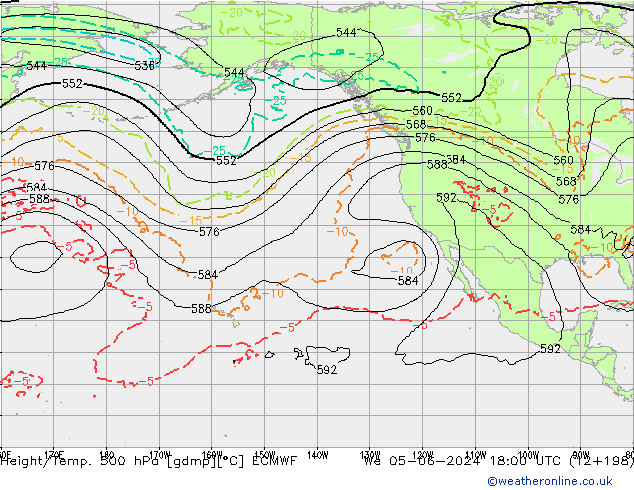 Z500/Rain (+SLP)/Z850 ECMWF śro. 05.06.2024 18 UTC