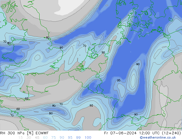 RH 300 hPa ECMWF Fr 07.06.2024 12 UTC