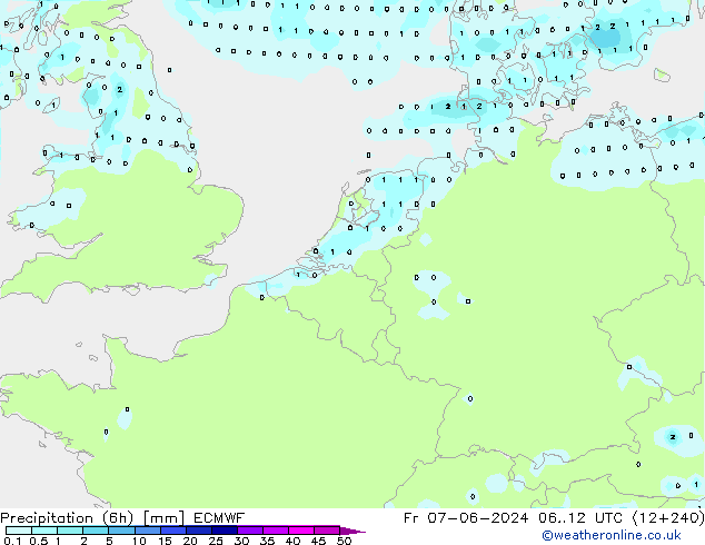 Z500/Rain (+SLP)/Z850 ECMWF пт 07.06.2024 12 UTC