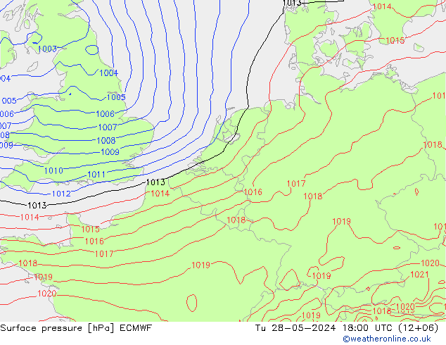 Surface pressure ECMWF Tu 28.05.2024 18 UTC