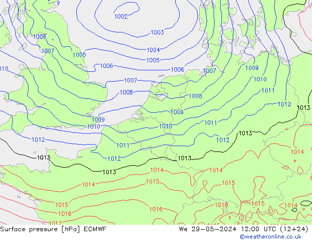 приземное давление ECMWF ср 29.05.2024 12 UTC