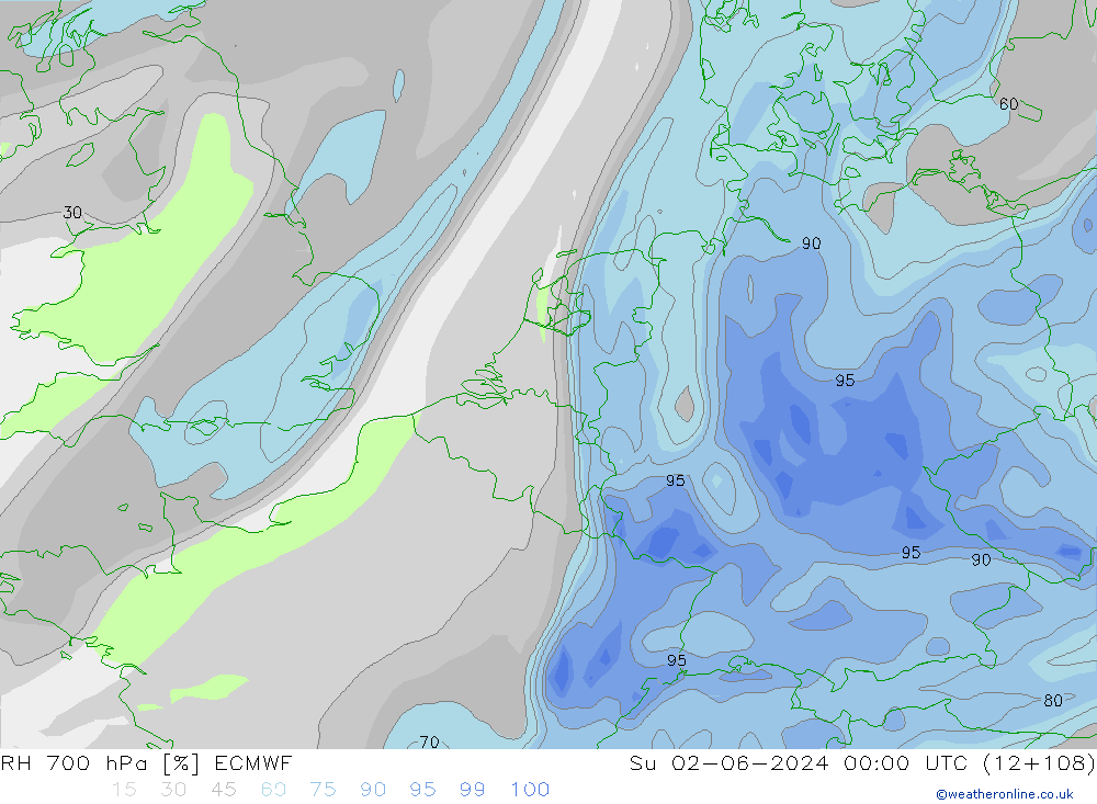 RH 700 hPa ECMWF Ne 02.06.2024 00 UTC