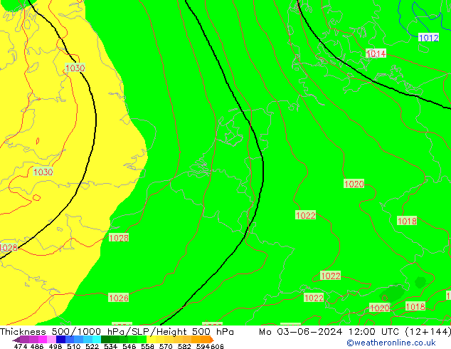 Thck 500-1000hPa ECMWF pon. 03.06.2024 12 UTC