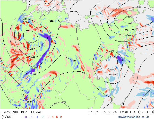 T-Adv. 500 hPa ECMWF Çar 05.06.2024 00 UTC