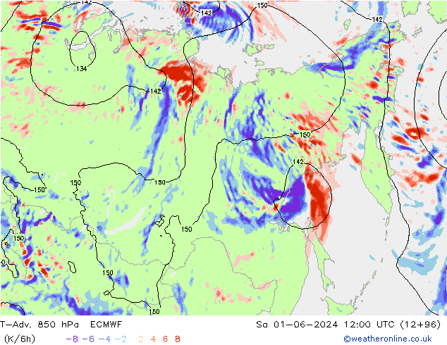 T-Adv. 850 hPa ECMWF  01.06.2024 12 UTC