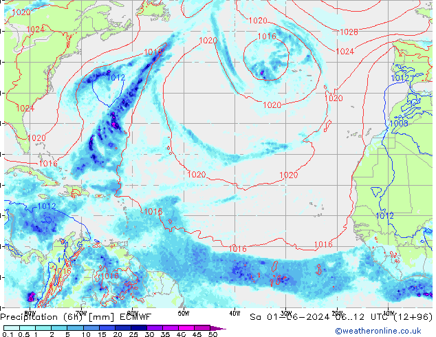 Z500/Yağmur (+YB)/Z850 ECMWF Cts 01.06.2024 12 UTC