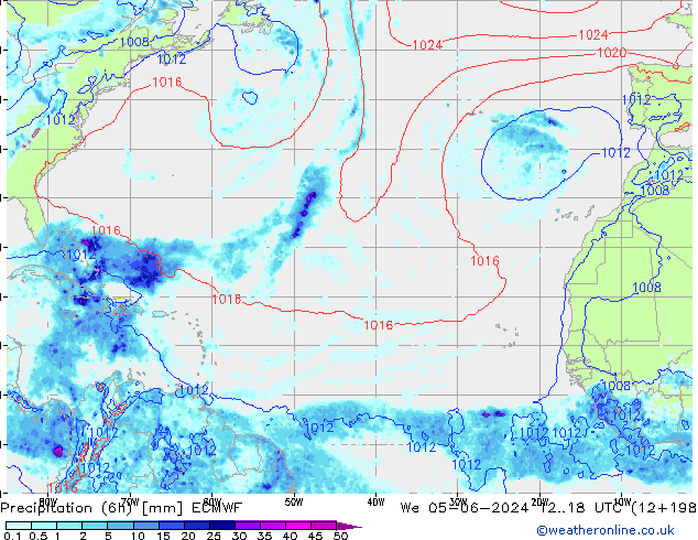 Precipitação (6h) ECMWF Qua 05.06.2024 18 UTC