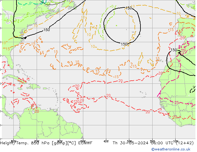 Z500/Rain (+SLP)/Z850 ECMWF Qui 30.05.2024 06 UTC