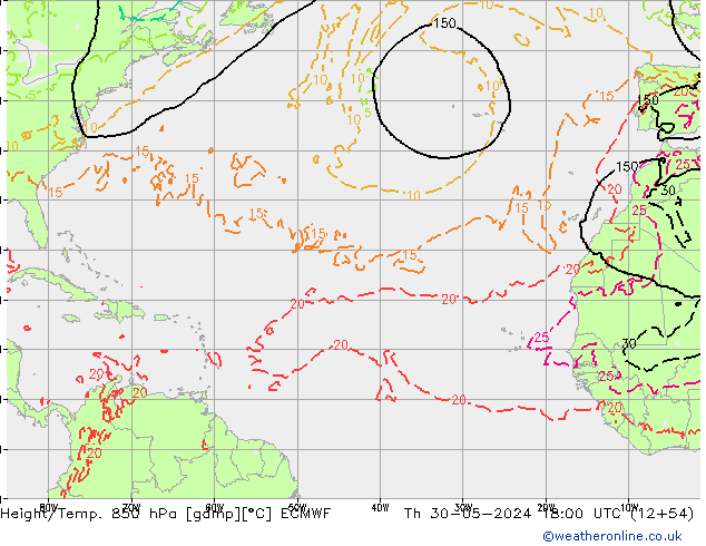 Z500/Rain (+SLP)/Z850 ECMWF Th 30.05.2024 18 UTC