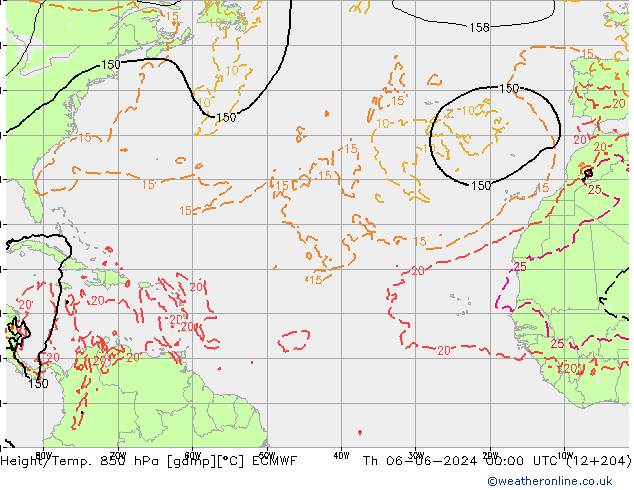 Z500/Yağmur (+YB)/Z850 ECMWF Per 06.06.2024 00 UTC