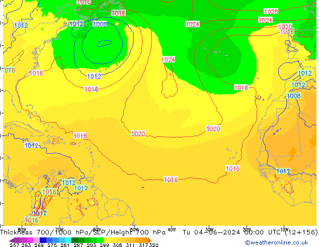 Thck 700-1000 hPa ECMWF Tu 04.06.2024 00 UTC