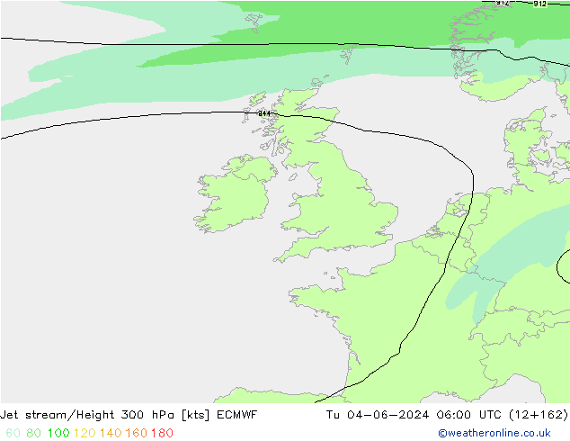 Jet stream ECMWF Ter 04.06.2024 06 UTC