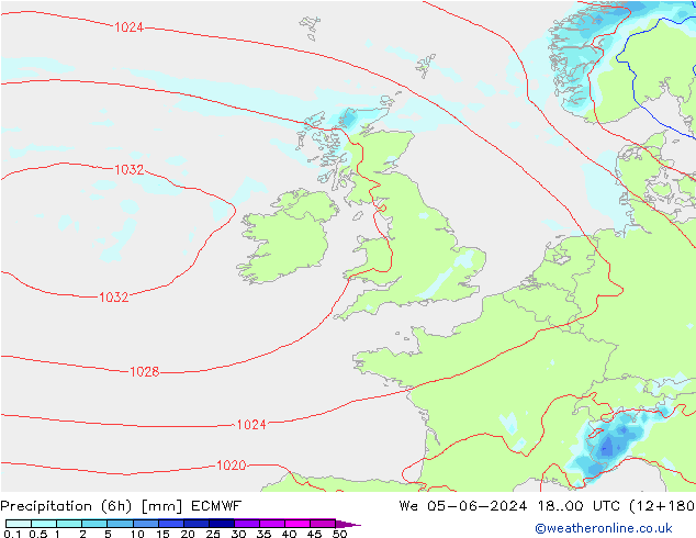 Z500/Rain (+SLP)/Z850 ECMWF śro. 05.06.2024 00 UTC