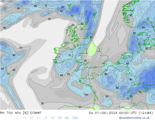 RV 700 hPa ECMWF za 01.06.2024 00 UTC