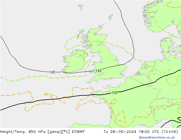 Z500/Rain (+SLP)/Z850 ECMWF Tu 28.05.2024 18 UTC