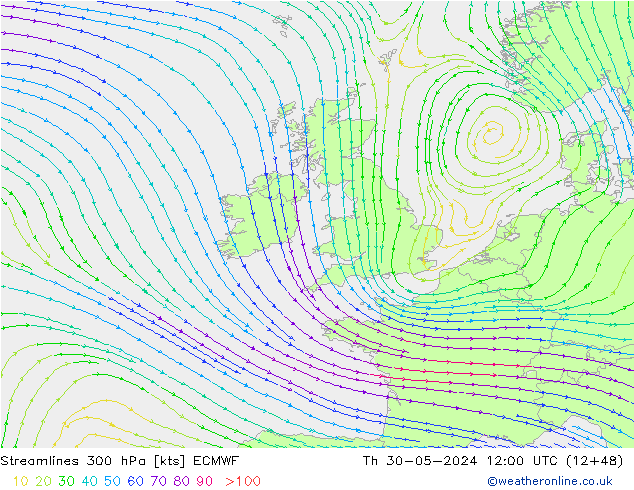 Rüzgar 300 hPa ECMWF Per 30.05.2024 12 UTC