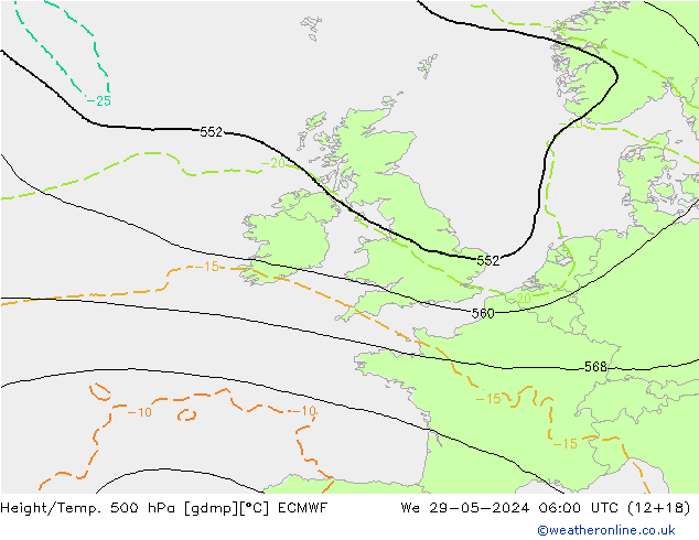 Z500/Rain (+SLP)/Z850 ECMWF śro. 29.05.2024 06 UTC