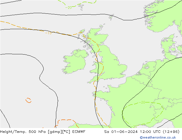 Height/Temp. 500 hPa ECMWF  01.06.2024 12 UTC