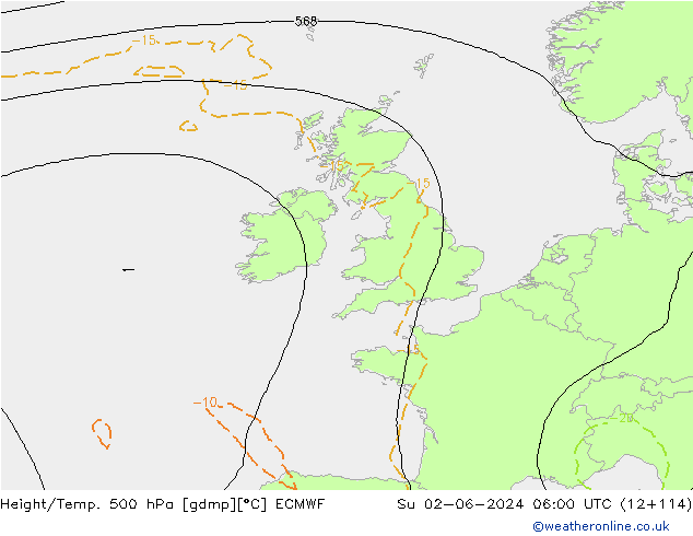 Z500/Regen(+SLP)/Z850 ECMWF zo 02.06.2024 06 UTC