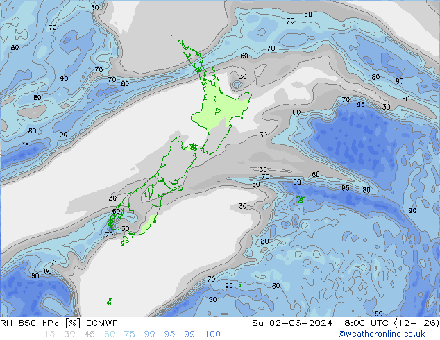 RH 850 hPa ECMWF Su 02.06.2024 18 UTC