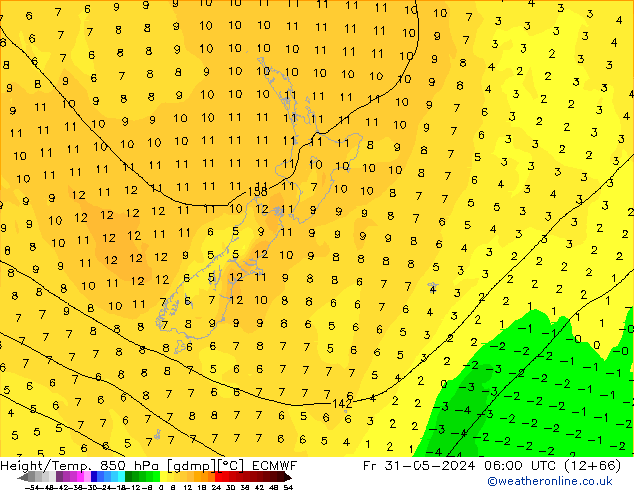 Z500/Rain (+SLP)/Z850 ECMWF Fr 31.05.2024 06 UTC