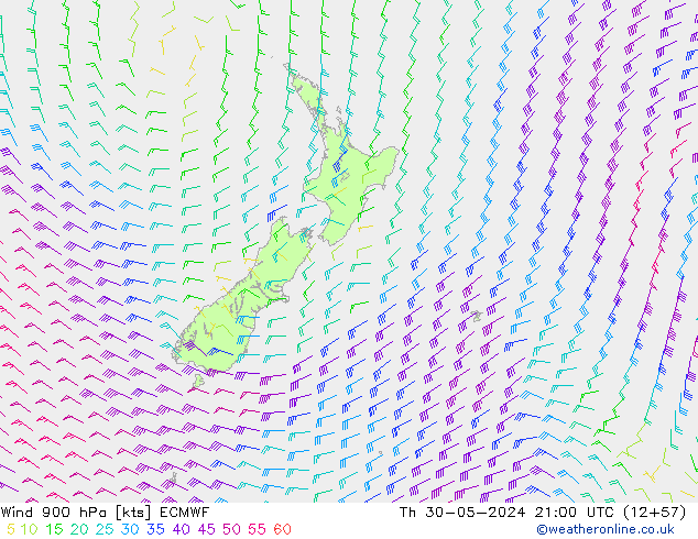 Wind 900 hPa ECMWF do 30.05.2024 21 UTC