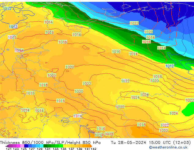 Thck 850-1000 hPa ECMWF  28.05.2024 15 UTC