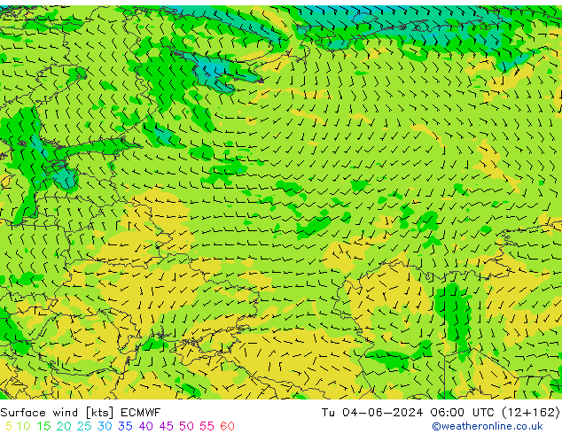 Rüzgar 10 m ECMWF Sa 04.06.2024 06 UTC