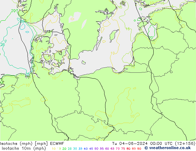 Isotachs (mph) ECMWF Tu 04.06.2024 00 UTC