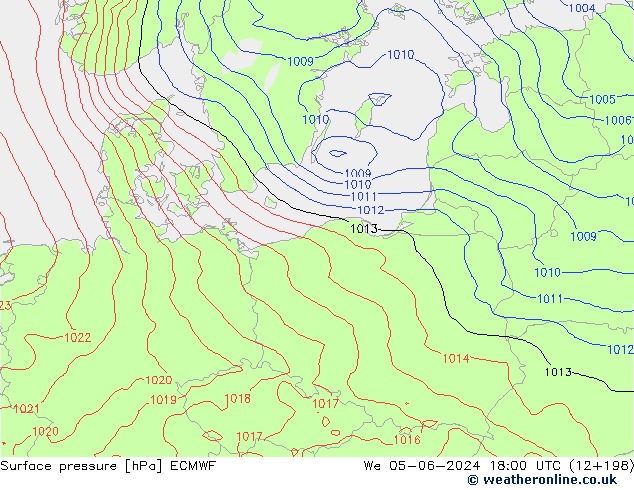 Atmosférický tlak ECMWF St 05.06.2024 18 UTC