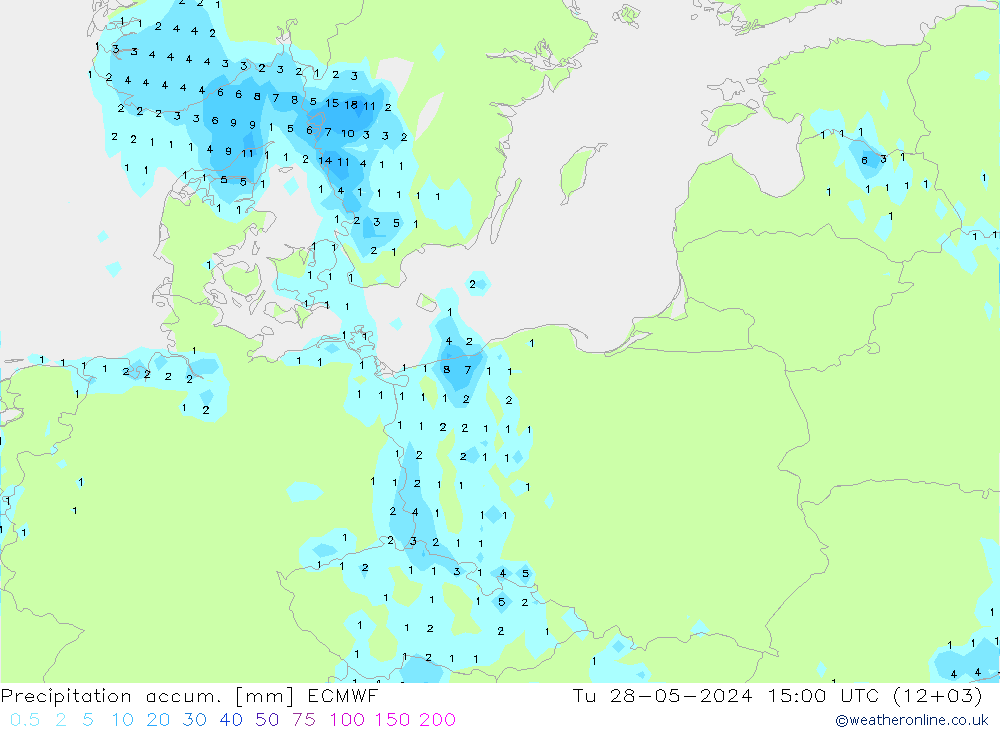 Precipitation accum. ECMWF Ter 28.05.2024 15 UTC