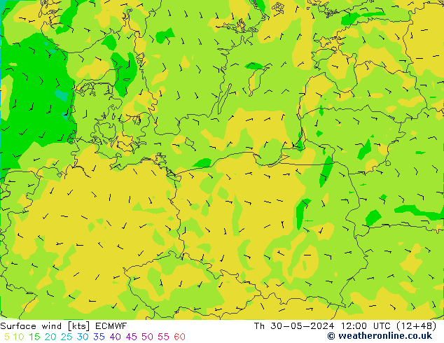 Surface wind ECMWF Th 30.05.2024 12 UTC