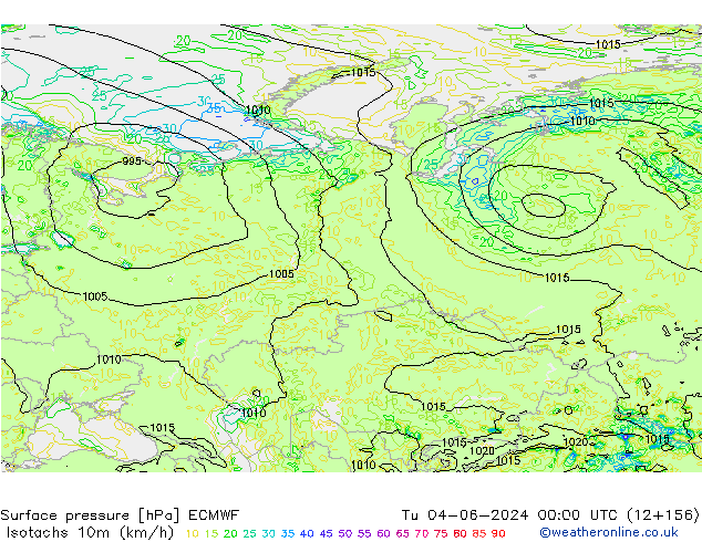 Isotaca (kph) ECMWF mar 04.06.2024 00 UTC