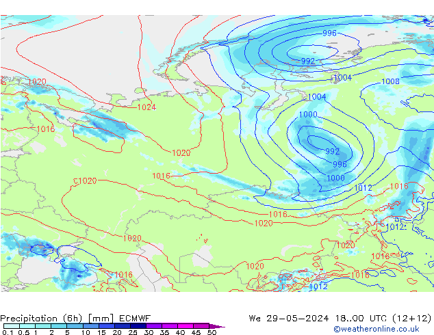 Z500/Rain (+SLP)/Z850 ECMWF St 29.05.2024 00 UTC