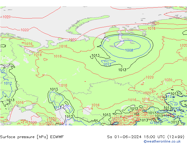 Luchtdruk (Grond) ECMWF za 01.06.2024 15 UTC