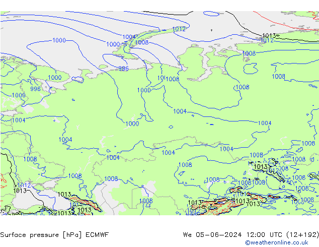 Yer basıncı ECMWF Çar 05.06.2024 12 UTC