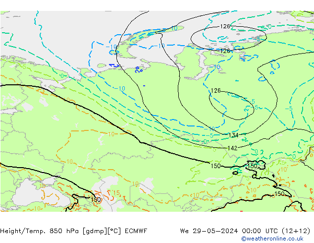 Z500/Rain (+SLP)/Z850 ECMWF St 29.05.2024 00 UTC