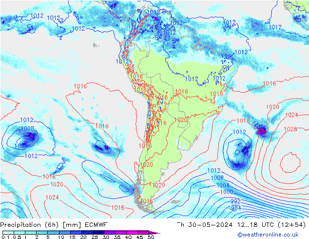 Z500/Rain (+SLP)/Z850 ECMWF Th 30.05.2024 18 UTC