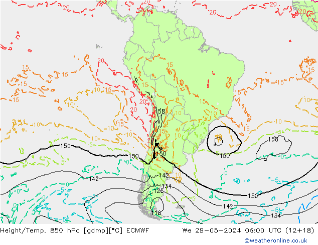 Z500/Rain (+SLP)/Z850 ECMWF We 29.05.2024 06 UTC