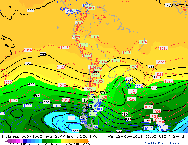 Thck 500-1000hPa ECMWF We 29.05.2024 06 UTC