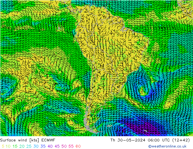 Rüzgar 10 m ECMWF Per 30.05.2024 06 UTC