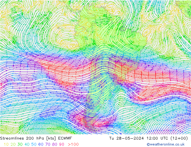 Rüzgar 200 hPa ECMWF Sa 28.05.2024 12 UTC