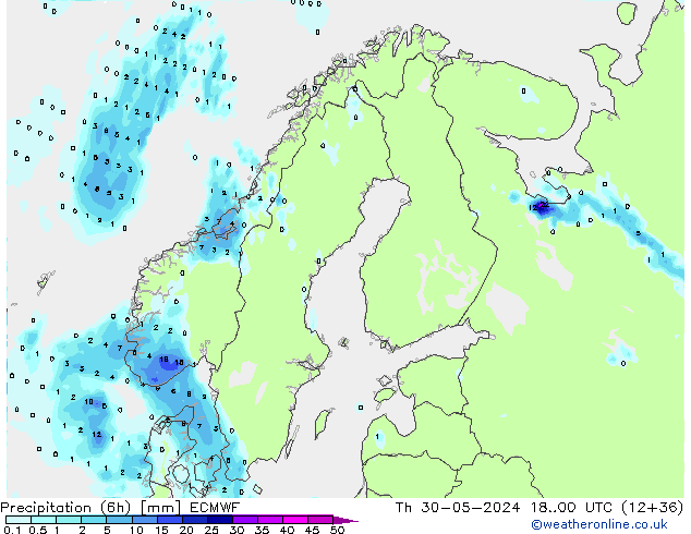 Z500/Rain (+SLP)/Z850 ECMWF jeu 30.05.2024 00 UTC