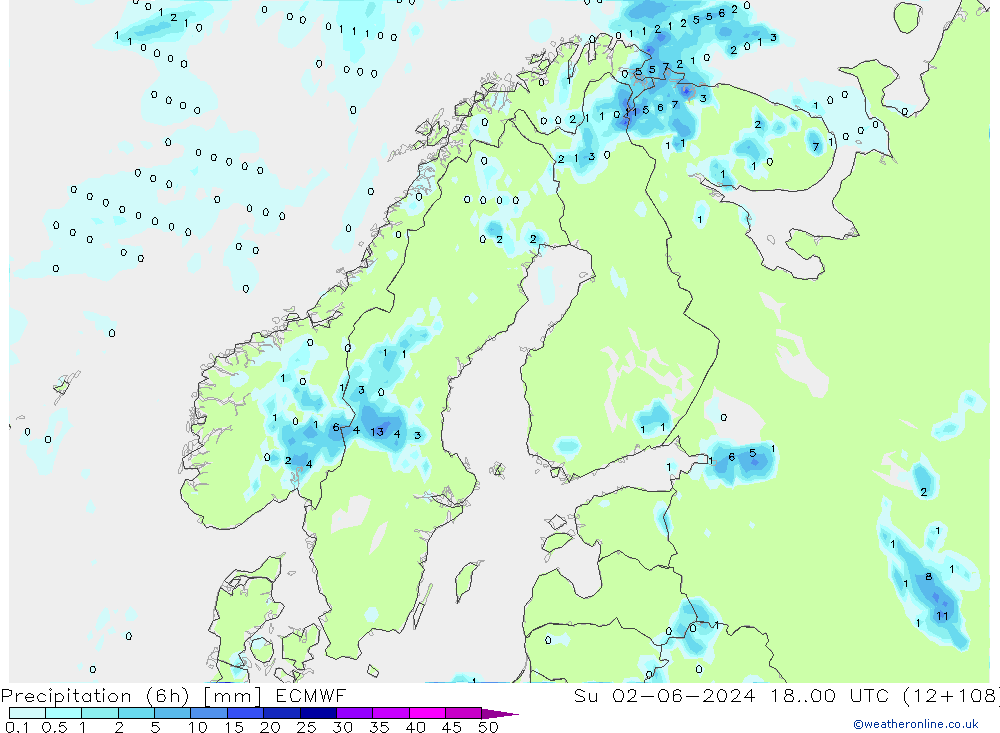 Z500/Rain (+SLP)/Z850 ECMWF dim 02.06.2024 00 UTC