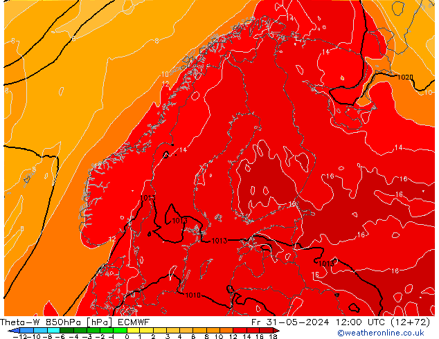 Theta-W 850hPa ECMWF Sex 31.05.2024 12 UTC