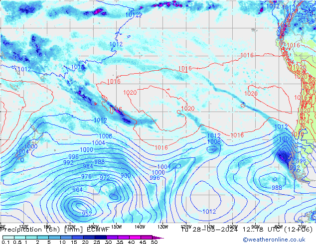 Z500/Rain (+SLP)/Z850 ECMWF Út 28.05.2024 18 UTC