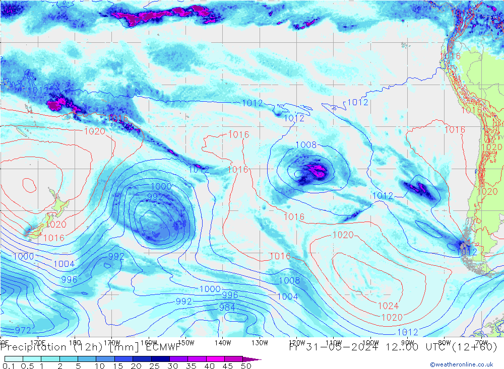 Precipitação (12h) ECMWF Sex 31.05.2024 00 UTC
